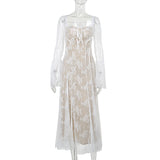 Women Dresses Autumn Sexy Slim Fit Long Dress Lace Dress