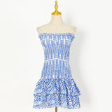 Women Dresses Embroidery Lotus Leaf Skirt Spring Hollow Dress (Qymy0409)