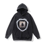 Men Hoodie Retro Hooded Sweater Men's Washed Distressed Hip Hop Oversize Couple Hoodies