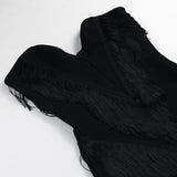 Women Evening Dress Sexy Tassel Formal Dress V-neck Bandage One-Piece Dress