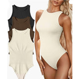 Women Jumpsuit Summer Tight Jumpsuit Sleeveless Striped Swimsuit One-Piece Briefs