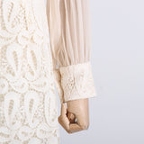 Women Dresses Spring Embroidery Mesh Dress Long Dress (Qymy0409)