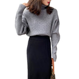 Women Winter Knitted Sweater Autumn Sweater Turtleneck Long Sleeve Pullover 8t3050