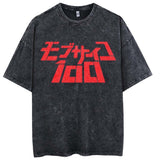 Pure cotton washed old passer-by super printing pickling T-shirt