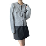 Women Cardigan Sweater Autumn Sweater Coat Knitted Cardigan Short Top 3t843