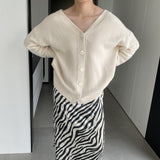 Women Cardigan Sweater V-neck Long Sleeve Cardigan 8t3122