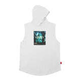 Men Vest Hooded Vest Loose Hip Hop Sleeveless T-shirt