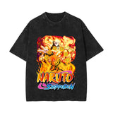 Anime T-shirt short-sleeved summer washed old cotton top loose
