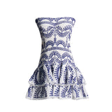 Women Dresses Summer Sexy Embroidery Dress Hollow-out Dress (Qymy0409)