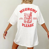 Negroni Please Graphic T-Shirts Vintage Streetwear Women