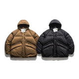 Unisex Winter Cotton Coat Hooded down Jacket Vintage down Jacket