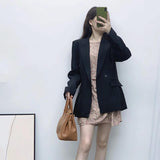 Women Suits Loose Casual Black Blazer