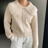 Women Cardigan Sweater Autumn and Winter Button Cardigan Long Sleeve Knitted Top 8t3127
