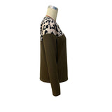 Women Knitted Sweater Autumn Long Sleeve Leopard Print Sweater