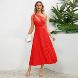 Women Date Dress Summer Slim-Fit Pleated Skirt