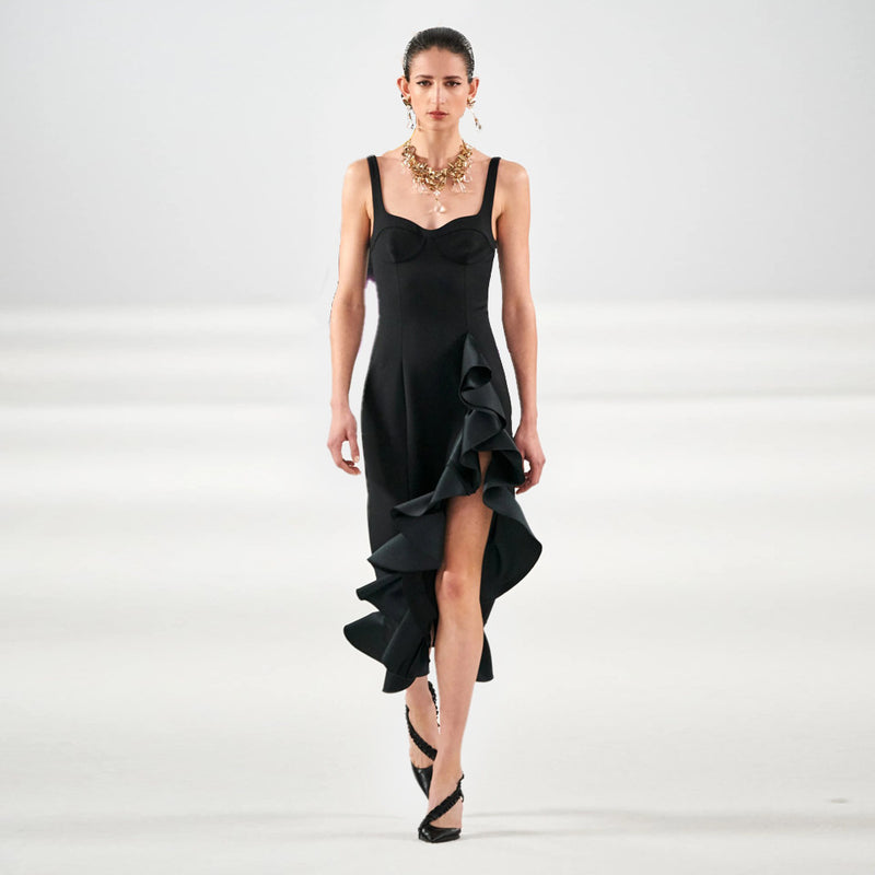 Women Dresses Sexy Sling Dress Midi Dress Evening Gown (Zns0409)