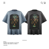 American vintage street T-shirt pure cotton retro men's and women's summer loose half sleeves