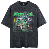 Pure cotton washed old fun cartoon printed cartoon T-shirt