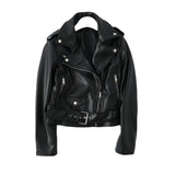 Women Leather Jacket Autumn Slim-Fitting Biker Jacket Pu Leather Women's Short Coat