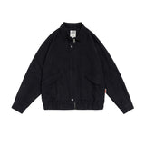 Unisex Jacket Fall Retro Workwear Washed Jacket