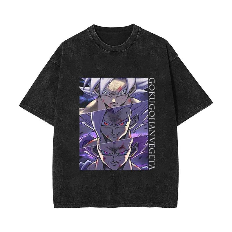 Printed washed old short-sleeved t-shirt