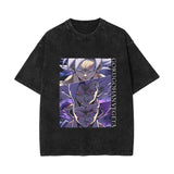 Printed washed old short-sleeved t-shirt