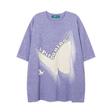 Men T Shirt Embroidered Distressed Short-Sleeved T-shirt
