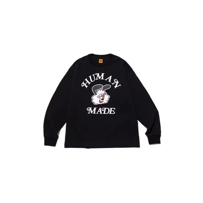 Mens T-shirts Vintage human made Mickey Rabbit Long Sleeve T-Shirt ins