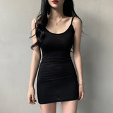 Women Dresses Sexy Black Camisole Dress Short Skirt