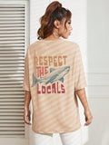 Respect The Locals Shark Tshirts Women Street Hip Hop Clothes