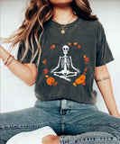 Washed Halloween Pumpkin Halloween Street Retro T-Shirt