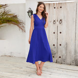 Women Date Dress Summer Pleated Skirt Dress plus Size