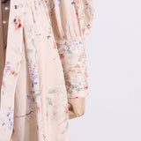 Women Dresses Floral Pleated Dress Skirt (Qymy0409)