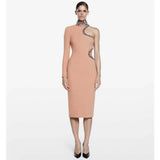 Women Dresses Long Sleeve Bandage One-Piece Dress Party Dress (Ont0408)