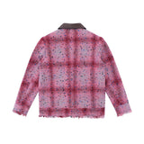 Women Jacket Loose PU Leather Collar Autumn and Winter Long Sleeve Coat