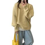 Women Knitted Pullover Autumn and Winter round Neck Sweater Loose Top