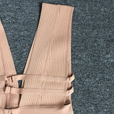Women Evening Dress Tight Bandage One-Piece Dress Hollow Sexy Hip Skirt