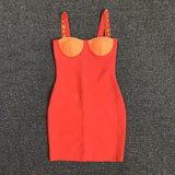 Women's Evening Dress Button Suspender Skirt Sheath Dress Skirt