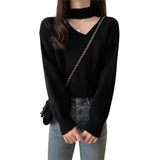 Women Knitwear Autumn and Winter V-neck Knitwear Slim Fit Sweater