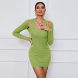 Women Dress Sexy off-the-Shoulder Bag Hip Dress