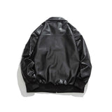 Unisex Shirts Autumn Monochrome Casual Leather Jacket
