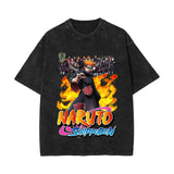 Anime T-shirt short-sleeved summer washed old cotton top loose