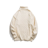 Unisex Sweater Winter Chessboard Plaid Turtleneck Sweater