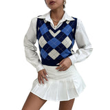 Women Knitted Sweater Autumn Casual Slim Fit Short Sleeveless Vest