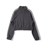 Women Jacket Black Baseball Uniform for Women Baggy Coat
