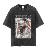 2024 Vintage Washed Tshirts Chainsaw Woman Anime T Shirt