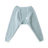 Women Sweater Knitwear Sexy Short Navel Knitted Top High Waist Loose Plush Cardigan Coat