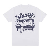Sorry Got Plans Retro Graphic T Shirts Nostalgia Cat Tops