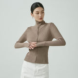 Women Sweater Knitwear Turtleneck Sweater Threaded Cotton High Elastic Slim Fit Finger Fit Design Long Sleeve Sweater Spring