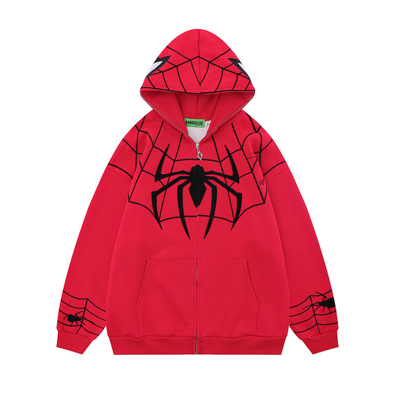 Men Hoodie Spider-Man Couple Hoodies Hiphop Zipper Cardigan Hoodie